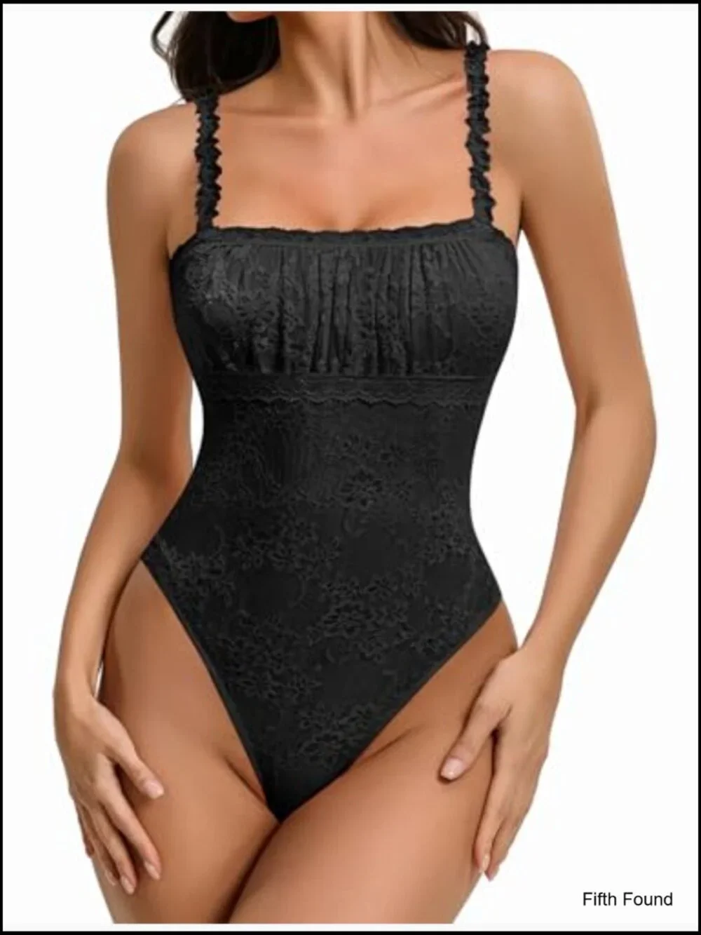 Lace Square Neck Thong Bodysuit Sleeveless Cami Going Out Top